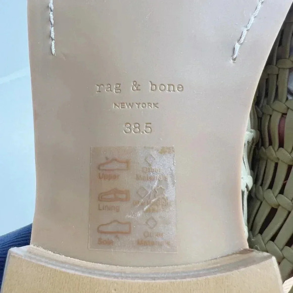 NWOT Rag & Bone Sid Dune Woven Loafer Tan Leather Slip On Women's Size 38.5 - Picture 7 of 8